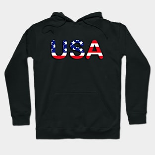 Patriotic American Flag Typography for Men, Women & Kids" Hoodie